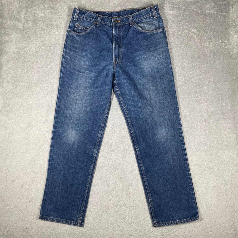 Vintage 80s Levi's 540 Jeans Mens 36x29 Blue Made in USA Brown Leather Tab Tag